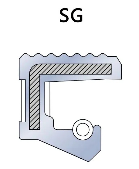 SG type skeleton single lip with groove oil seal