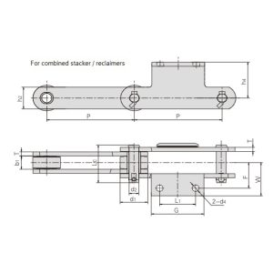 верижен транспортьор с приставки за подреждане и възстановяване